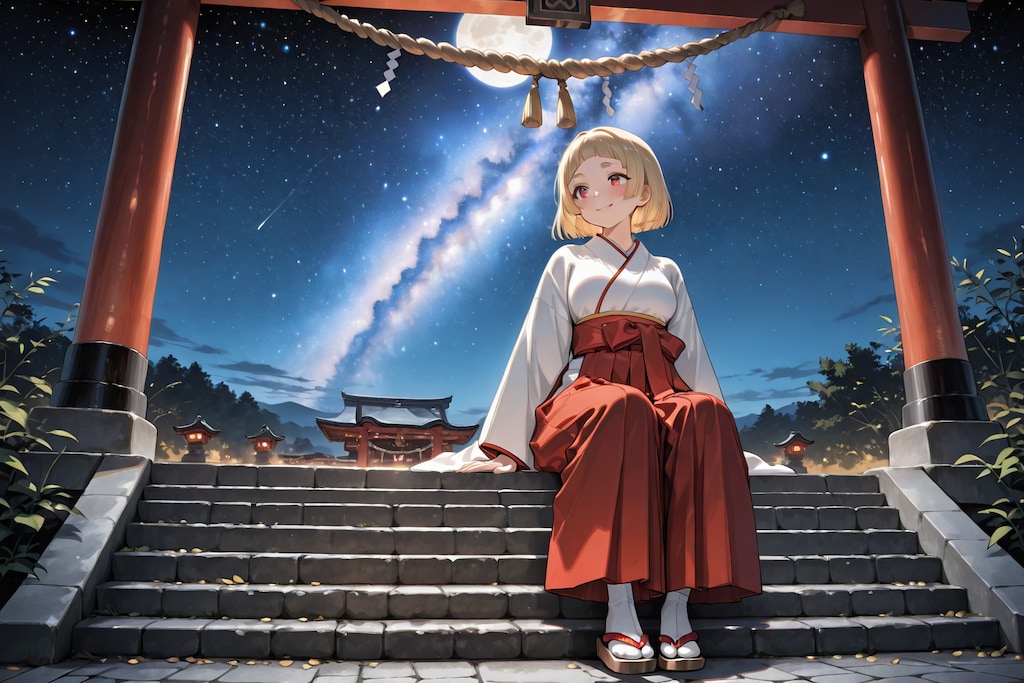 天の川を眺める美愛ちゃん