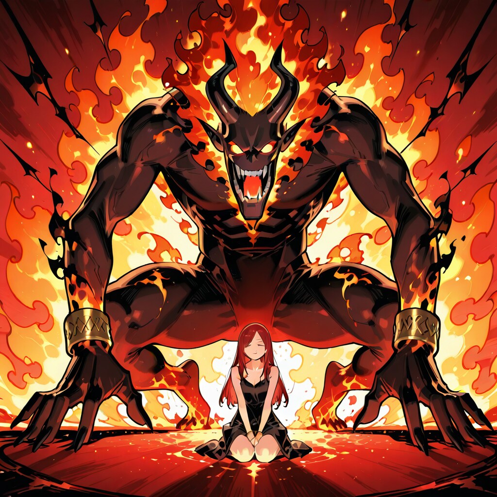 炎の魔人と契約者 | の人気AIイラスト・グラビア