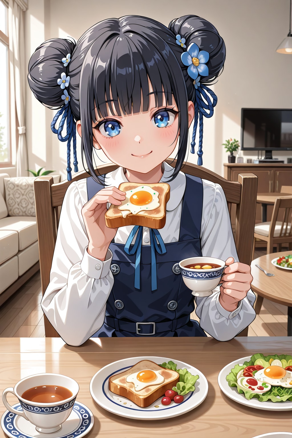 おだんごちゃん🍡✨と朝ごはん🍚✨　9/3 | の人気AIイラスト・グラビア