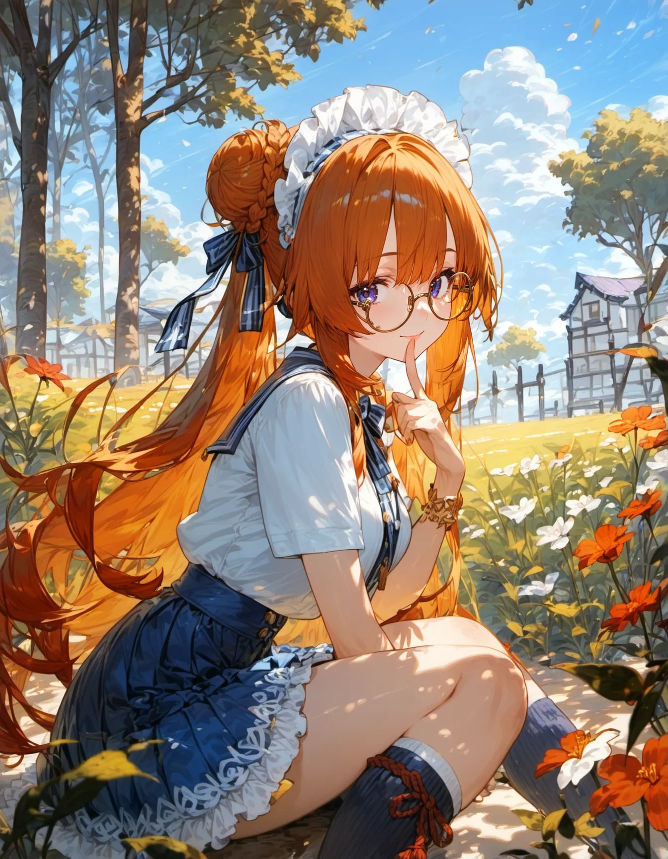 Seifuku Maid in the Countryside | の人気AIイラスト・グラビア