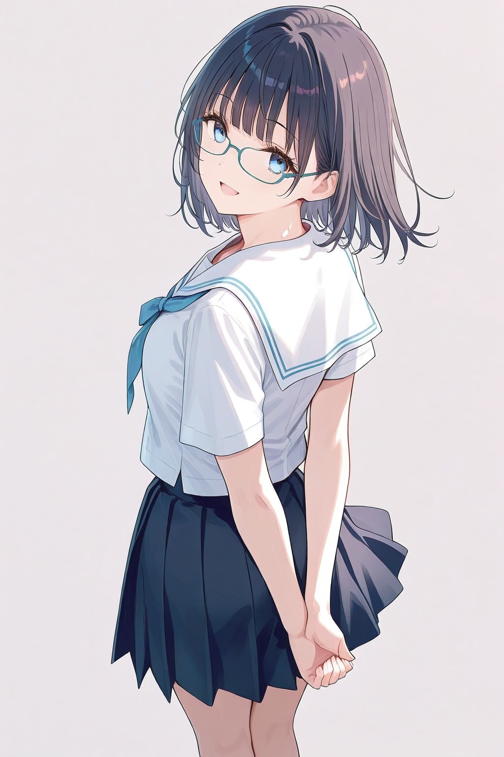 後ろで手を組むメガネちゃん👓✨
