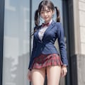 ミニスカブレザー制服のツインテールJK妹ちゃん 2枚目