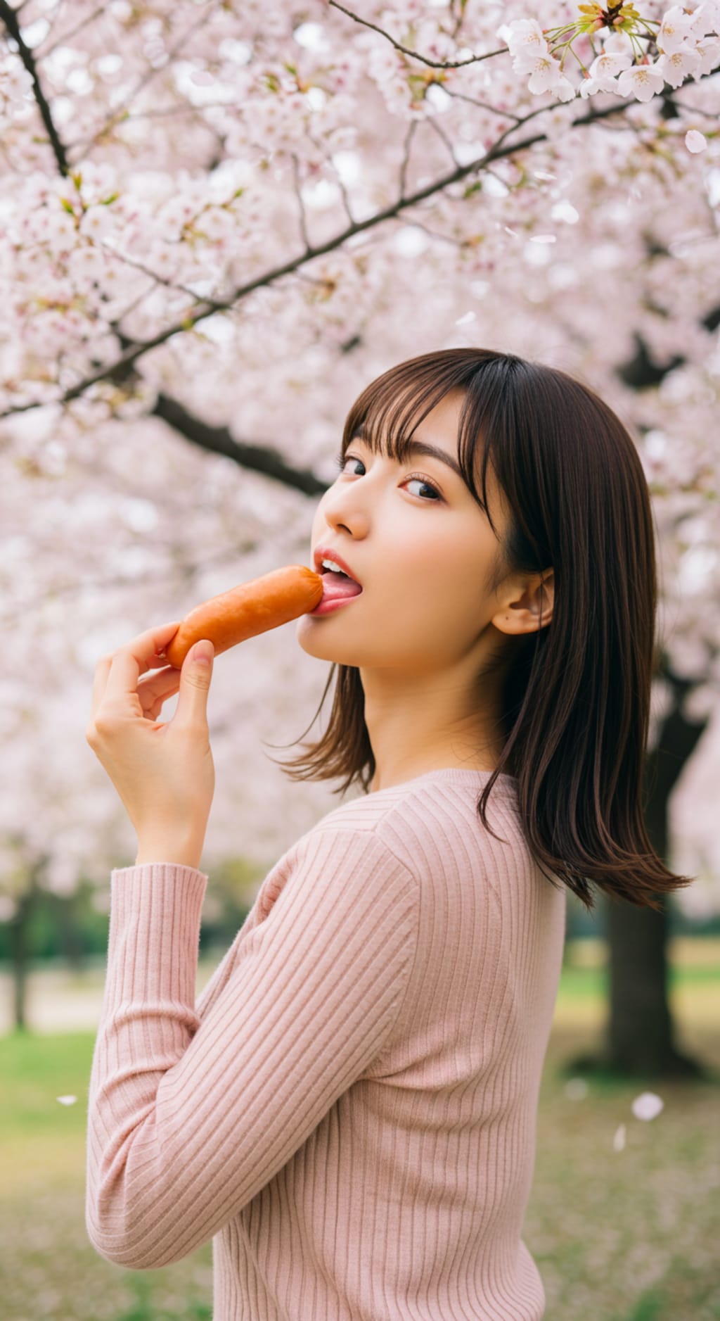 お花見でフランクフルト
