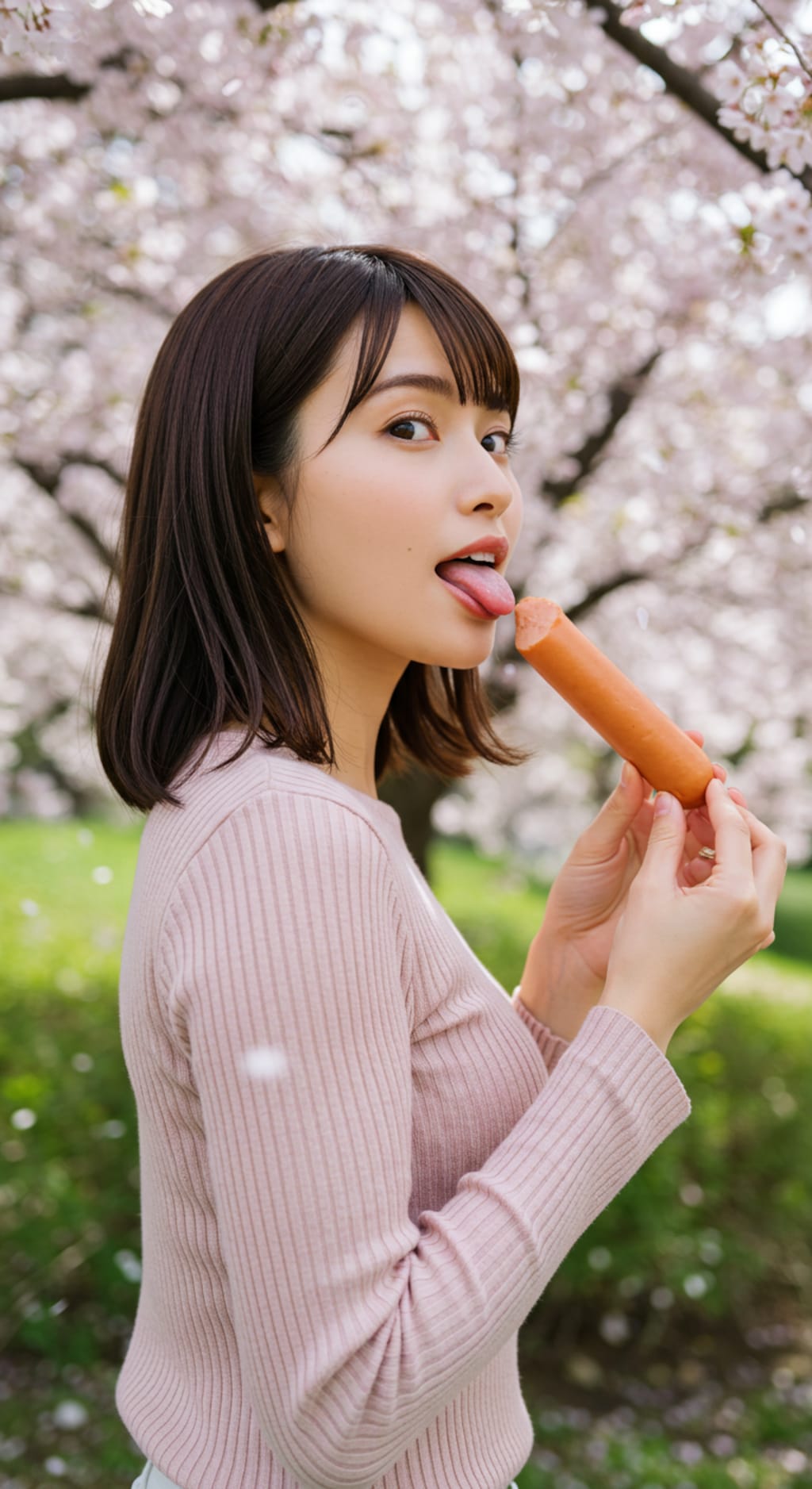 お花見でフランクフルト