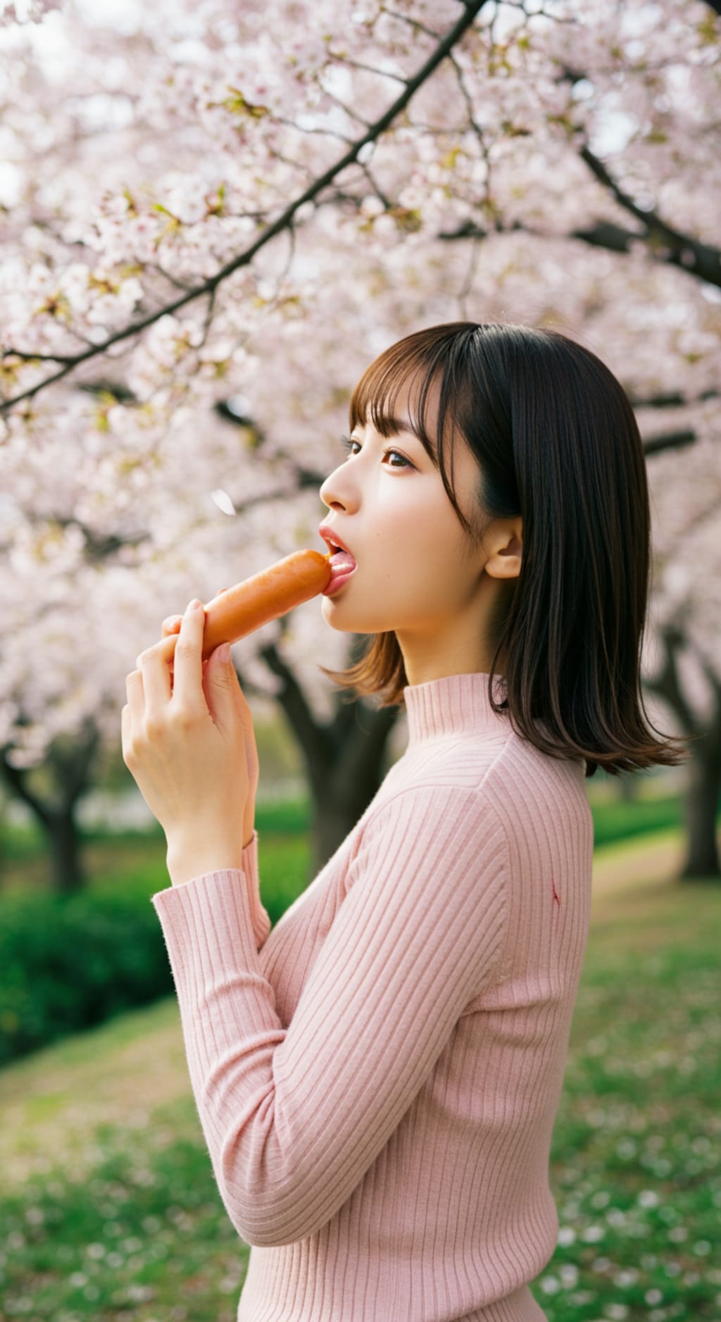 お花見でフランクフルト