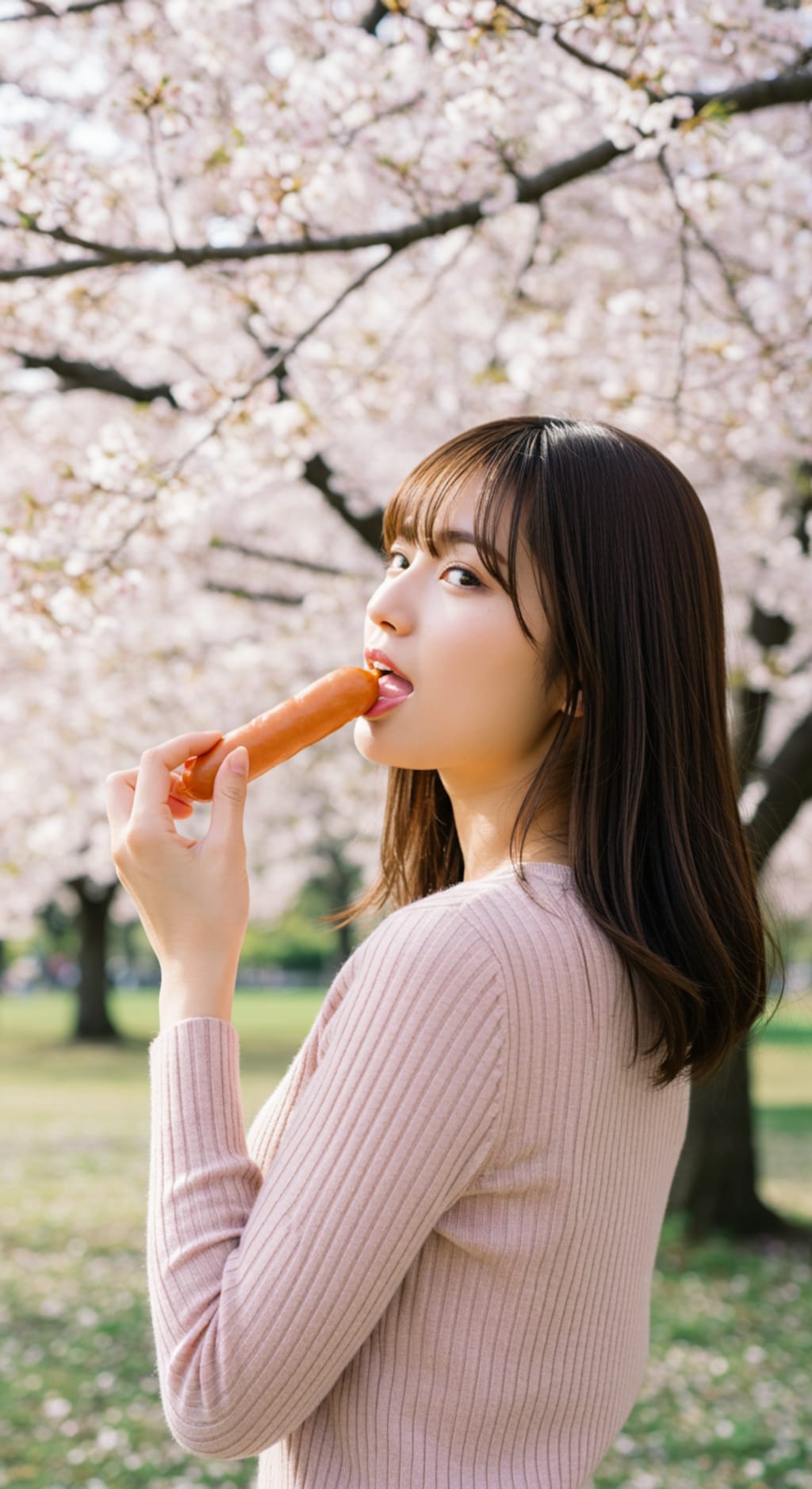 お花見でフランクフルト