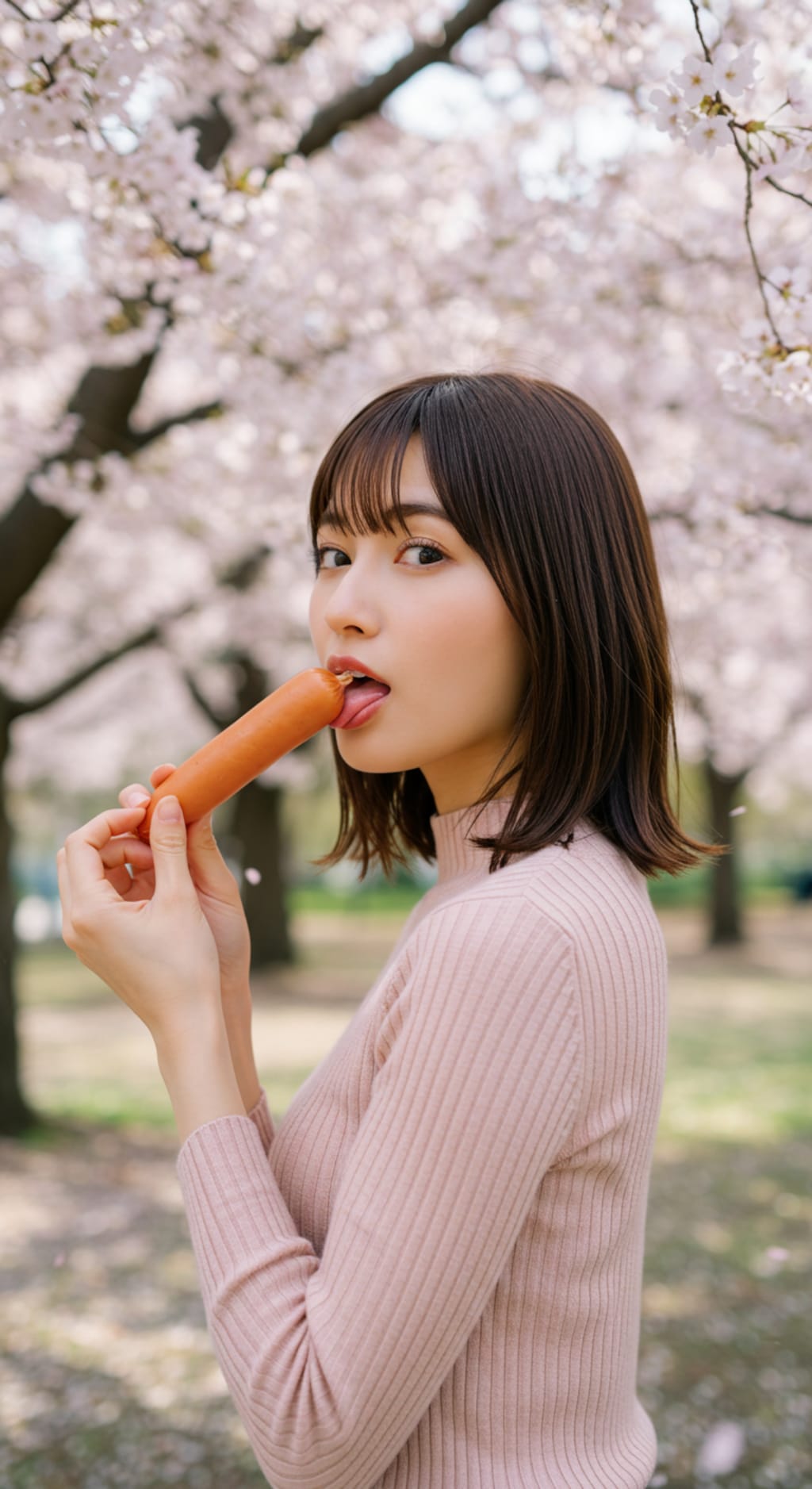 お花見でフランクフルト