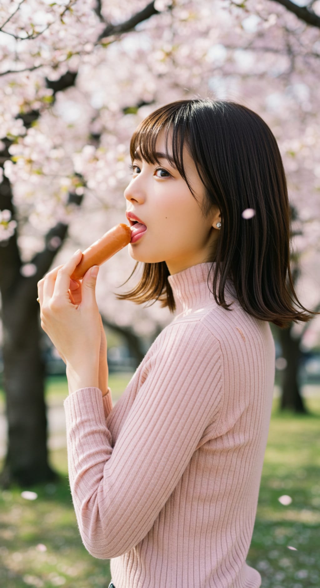 お花見でフランクフルト