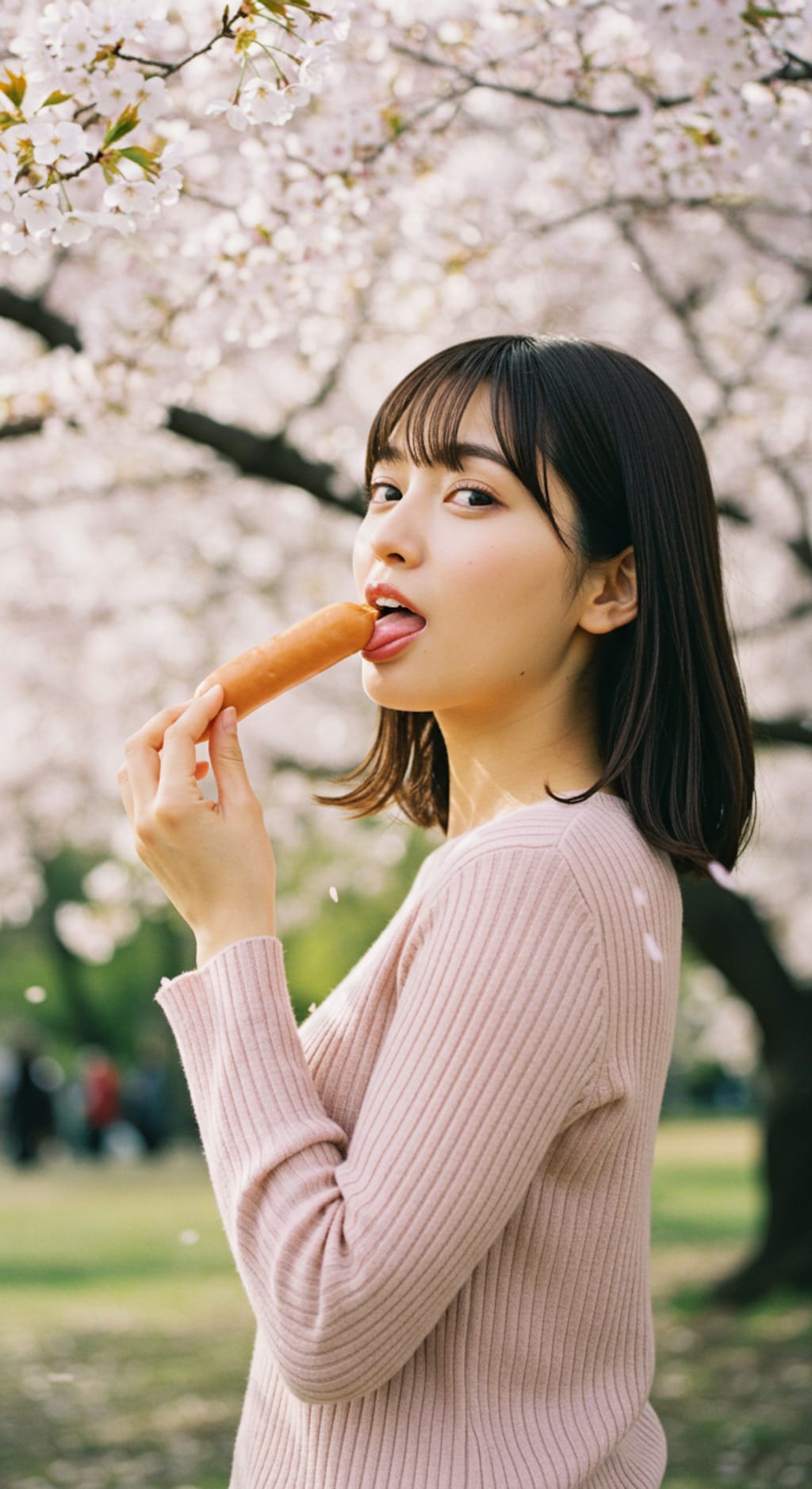 お花見でフランクフルト