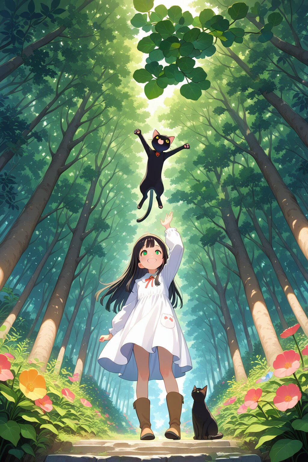 森の魔女と黒猫 | の人気AIイラスト・グラビア