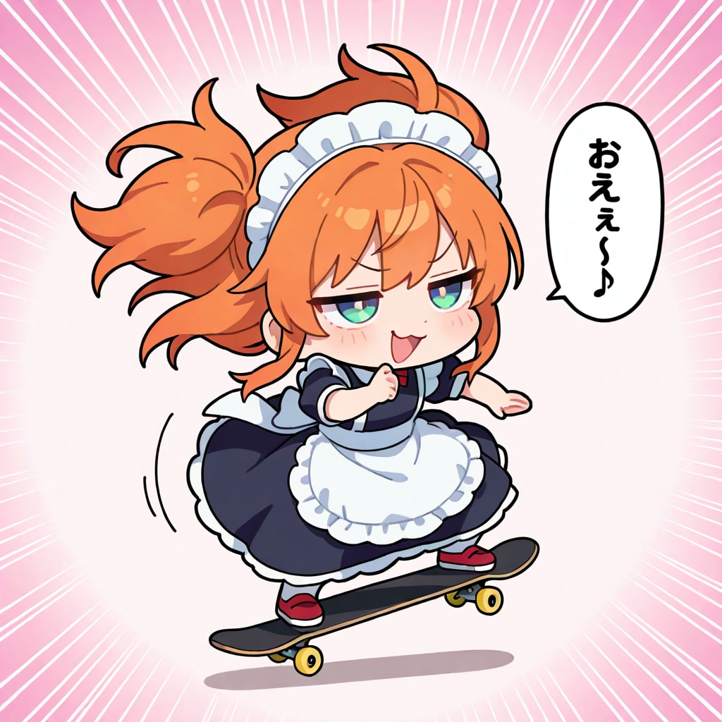 スケートボーディングメイドさん