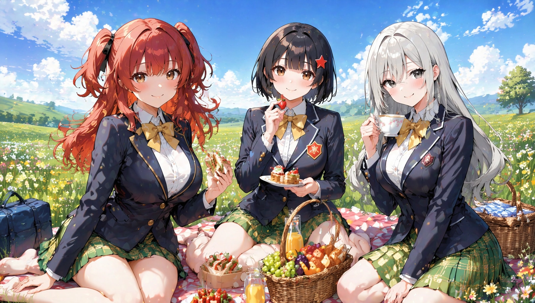レミンシーさんのキャラの皆様とピクニックコラボ | の人気AIイラスト・グラビア