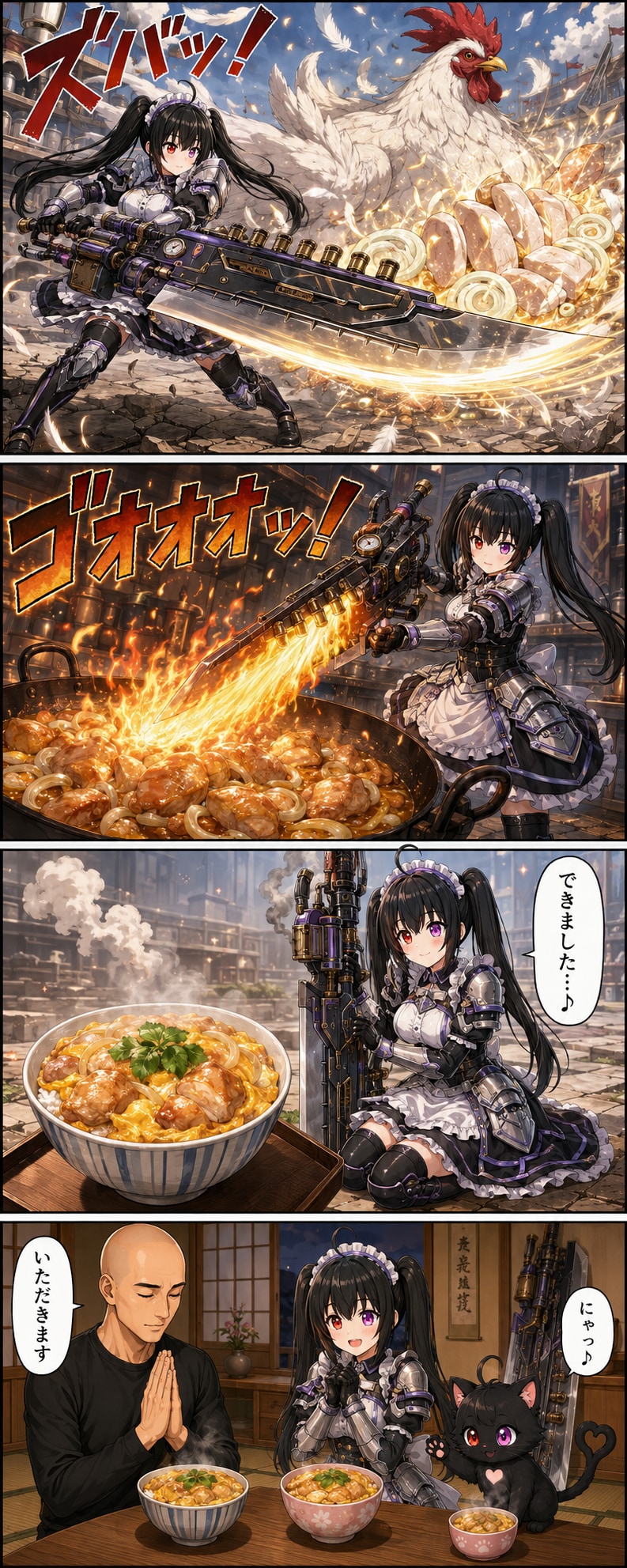 武装メイド4コマクッキング