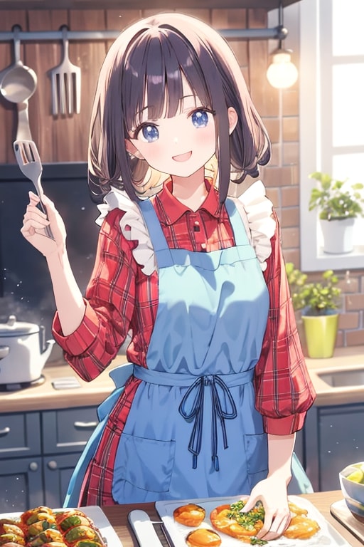 ちちぷいプロンプトで生成（エプロン） | の人気AIイラスト・グラビア