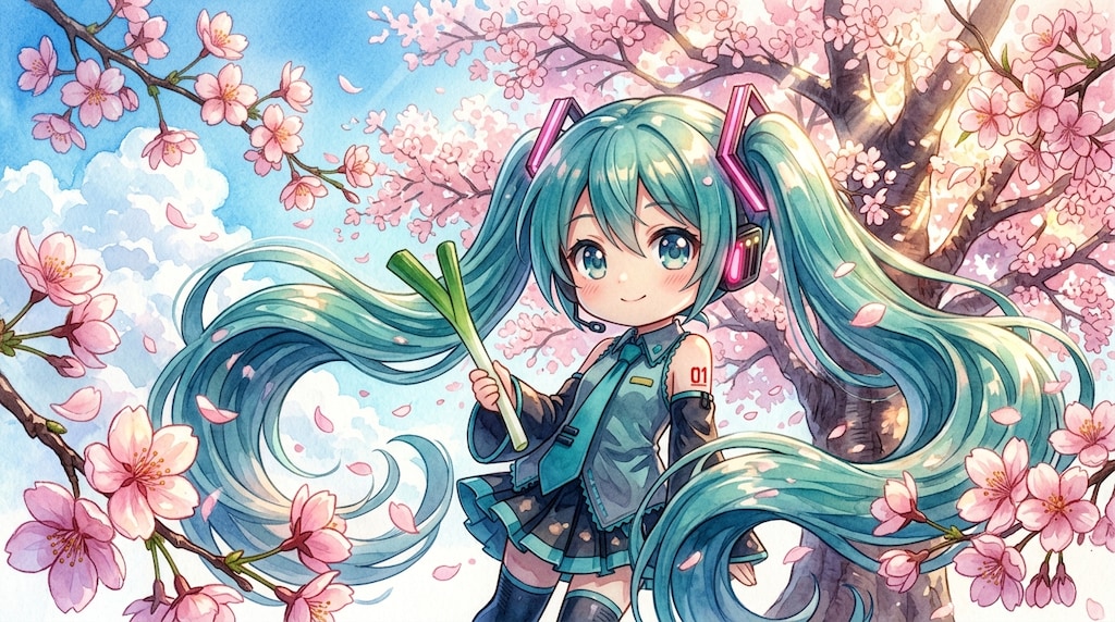 みどツイさん。桜。3月9日 #ミクの日