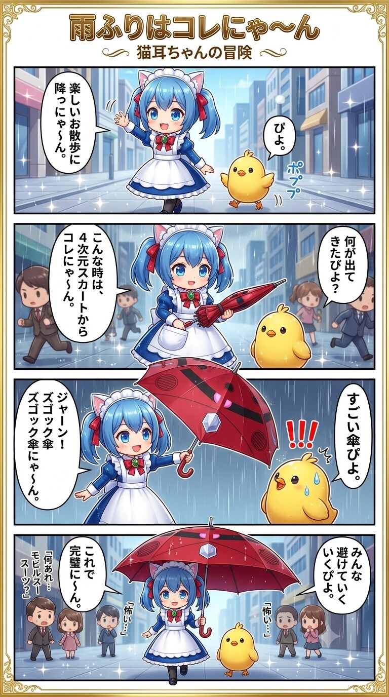雨ふりはコレにゃ〜ん