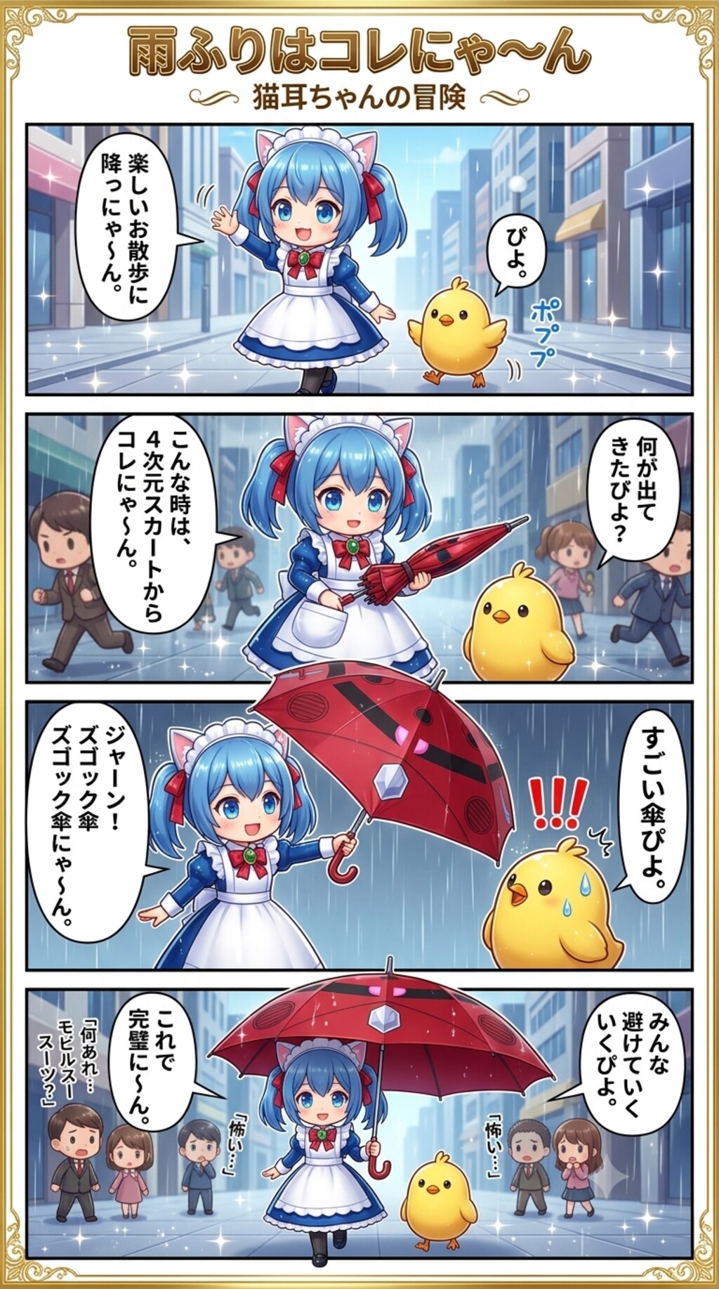 雨ふりはコレにゃ〜ん