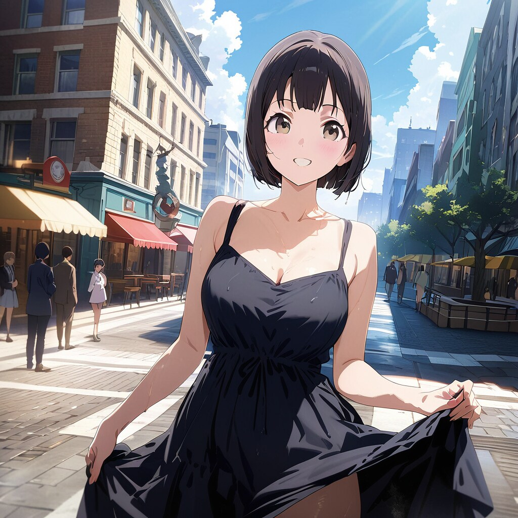 黒ドレス黒髪おかっぱ | の人気AIイラスト・グラビア