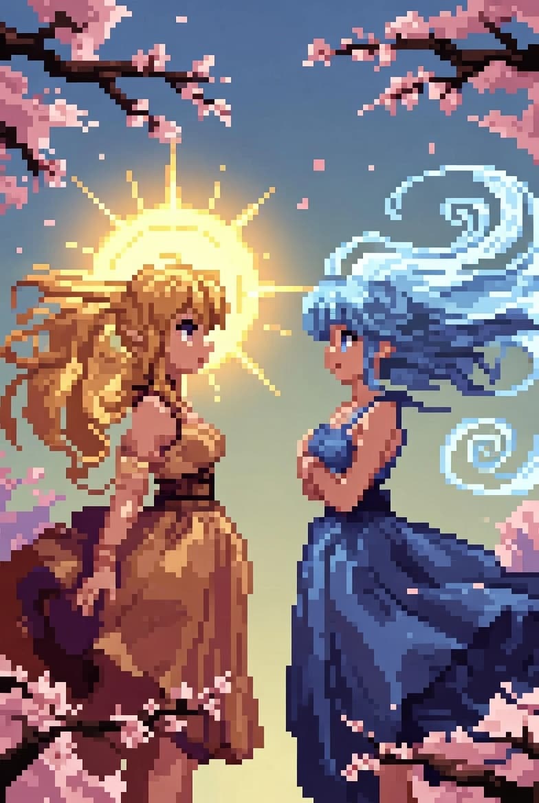 北風と太陽 双子Ｖｅｒ． | の人気AIイラスト・グラビア