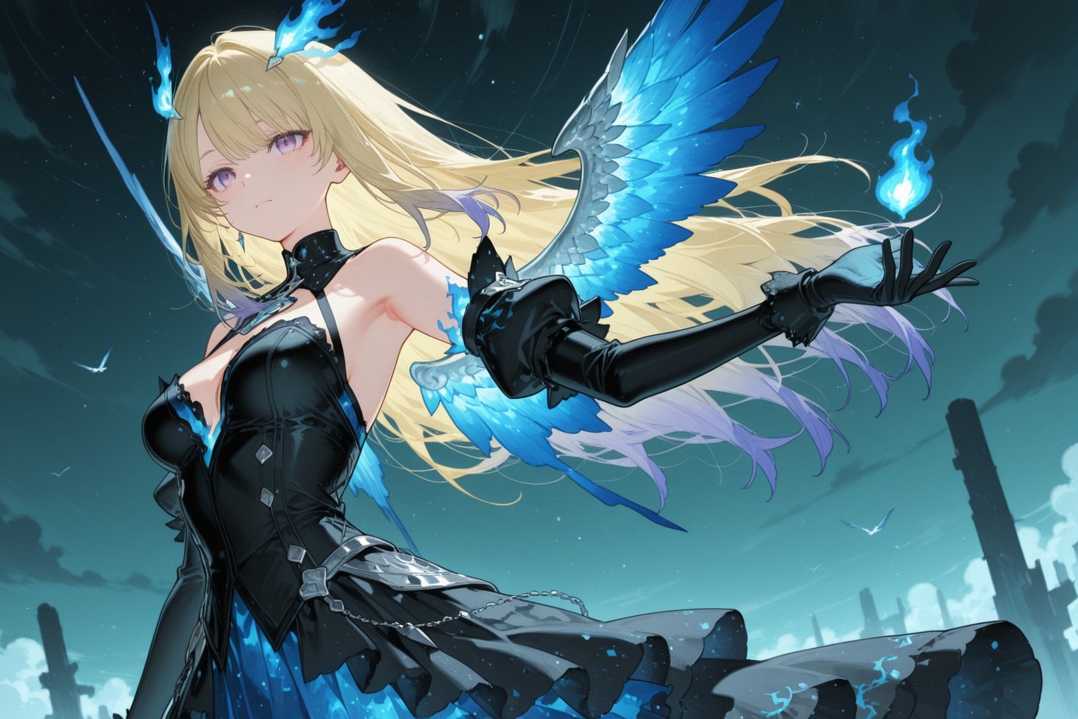 青い翼の少女 | の人気AIイラスト・グラビア