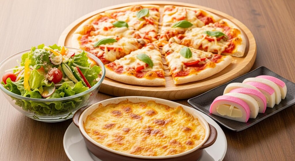 摩訶不思議食堂のチーズ蒲鉾セット