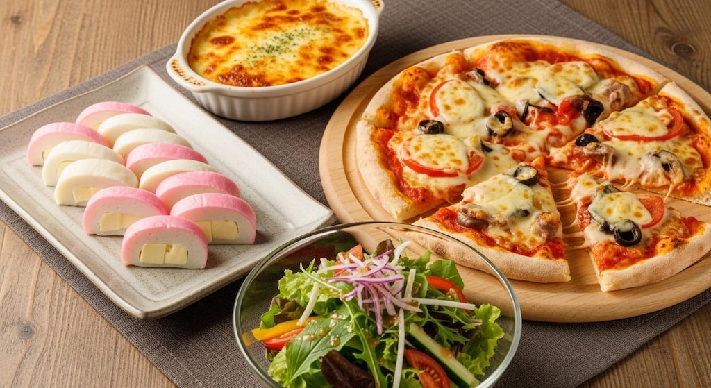 摩訶不思議食堂のチーズ蒲鉾セット