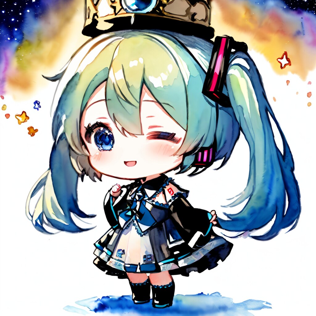 初音ミクにパイモン用で使った顔LoRAを～--[10枚]