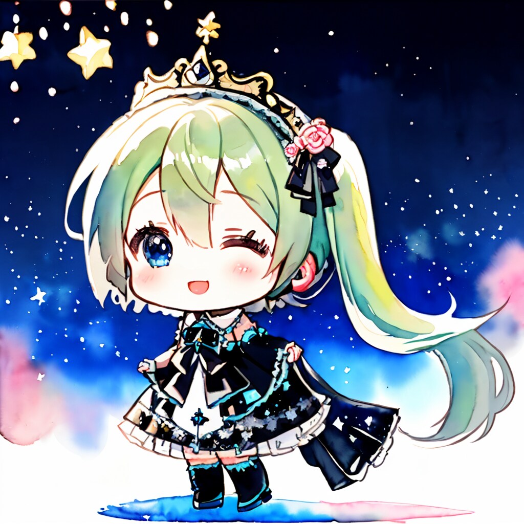 初音ミクにパイモン用で使った顔LoRAを～--[10枚]