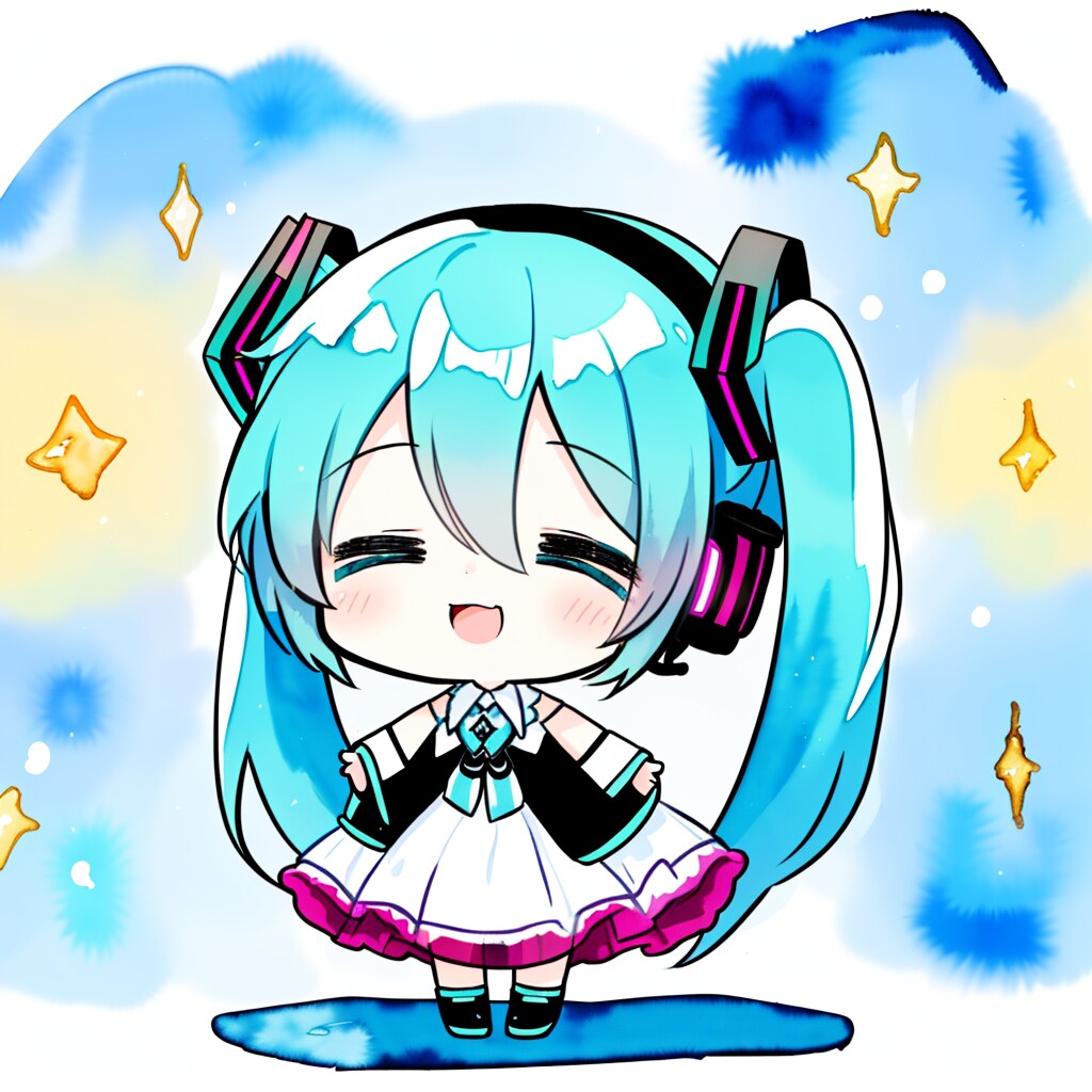 初音ミクにパイモン用で使った顔LoRAを～--[10枚]