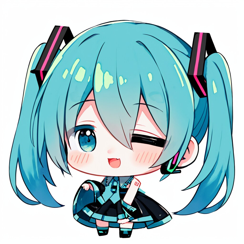 初音ミクにパイモン用で使った顔LoRAを～--[10枚]