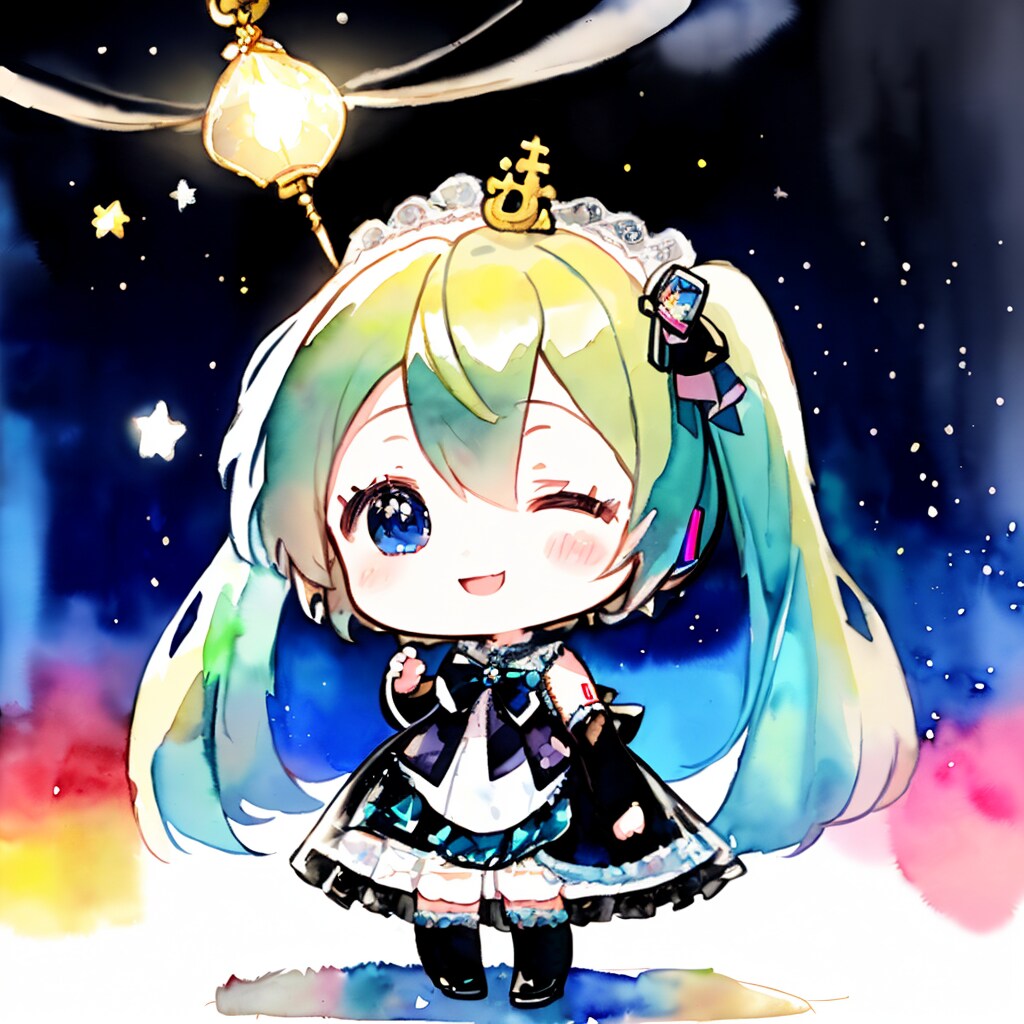 初音ミクにパイモン用で使った顔LoRAを～--[10枚]