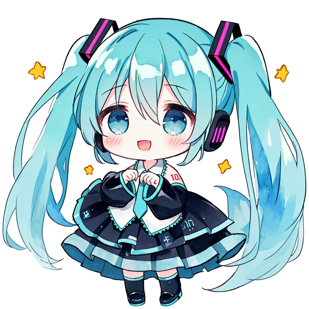 初音ミクにパイモン用で使った顔LoRAを～--[10枚]