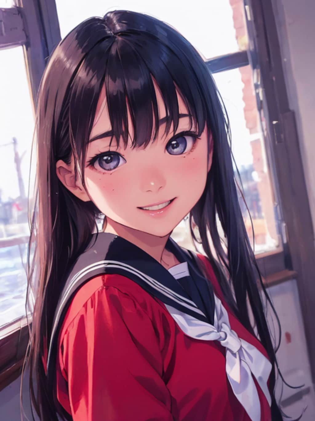 red school uniform
