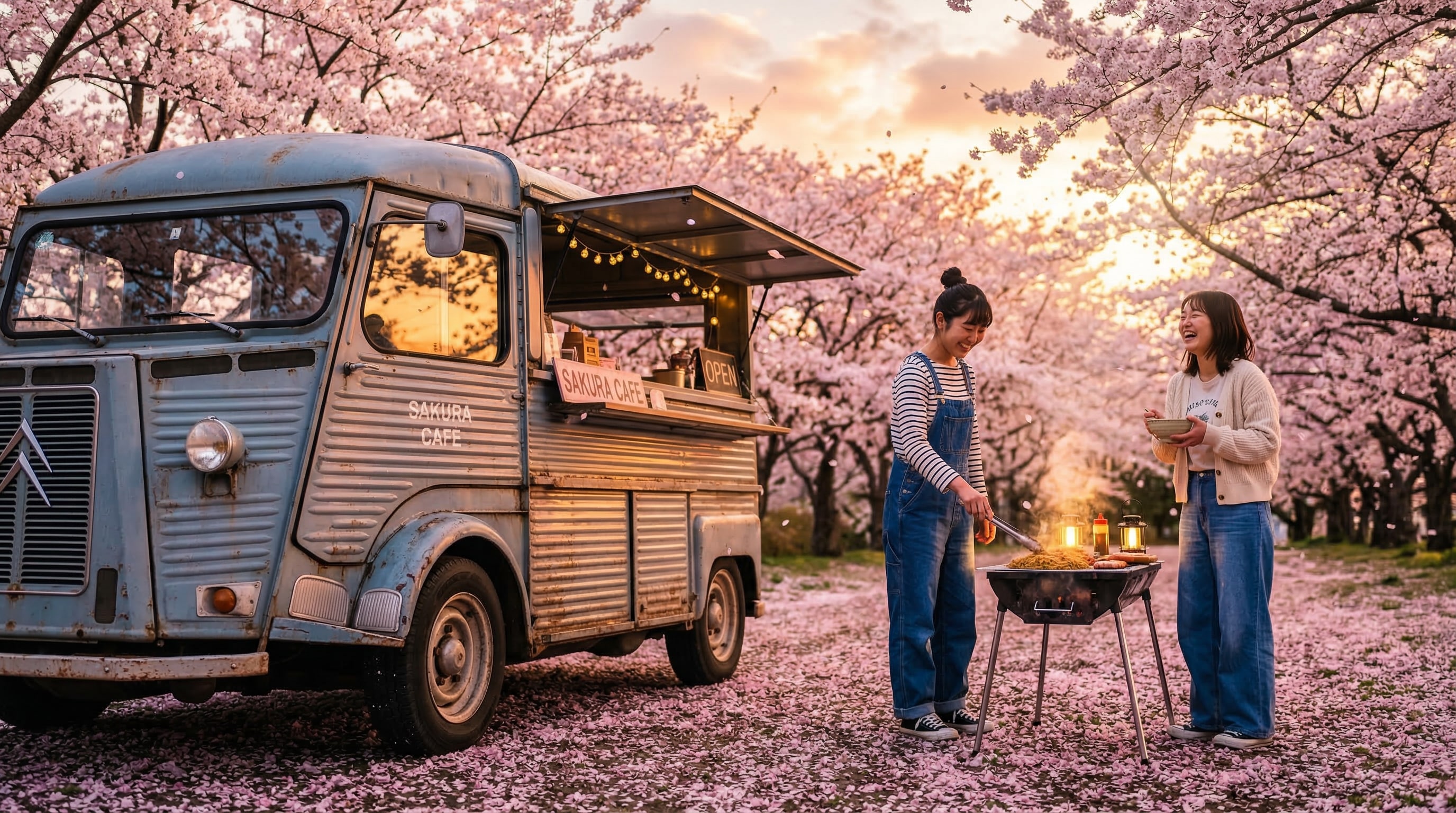 桜のキッチンカー | の人気AIイラスト・グラビア