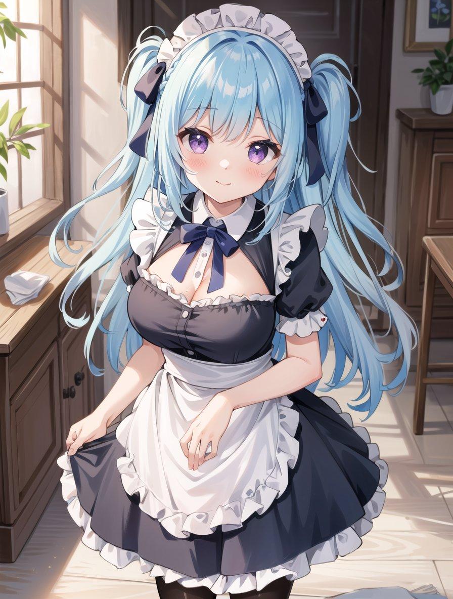 青髪メイドさん