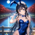 バニーガール衣装のもがみん 2枚目