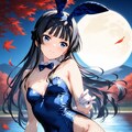 バニーガール衣装のもがみん 3枚目