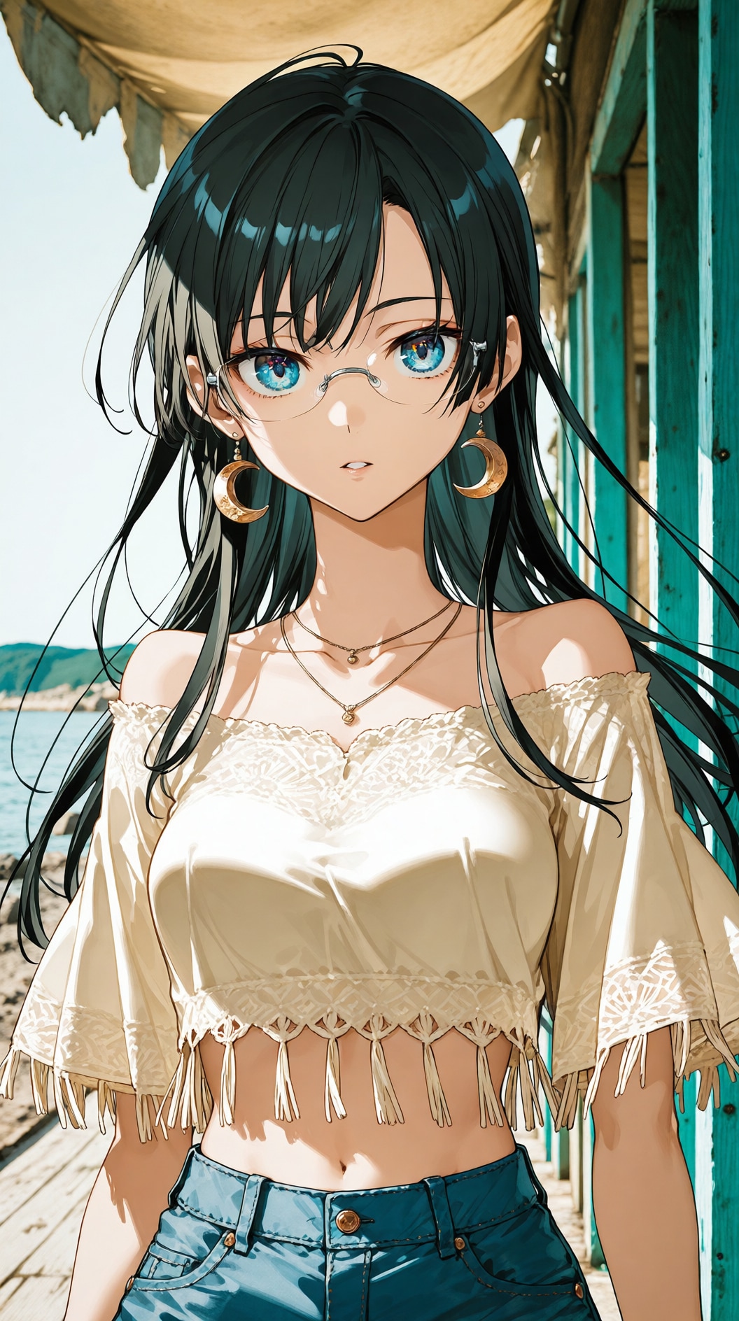 海辺の女 | の人気AIイラスト・グラビア