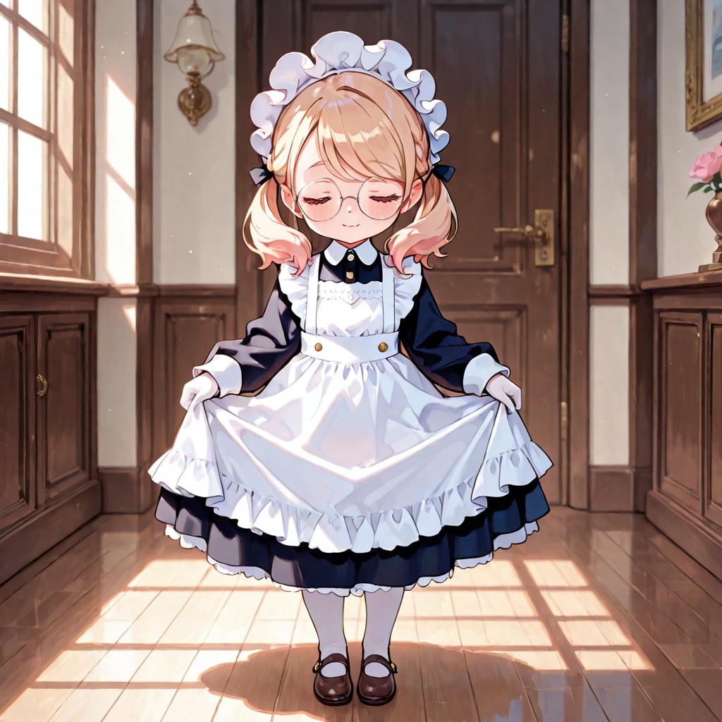 眼鏡三つ編みメイド服のんちゃん
