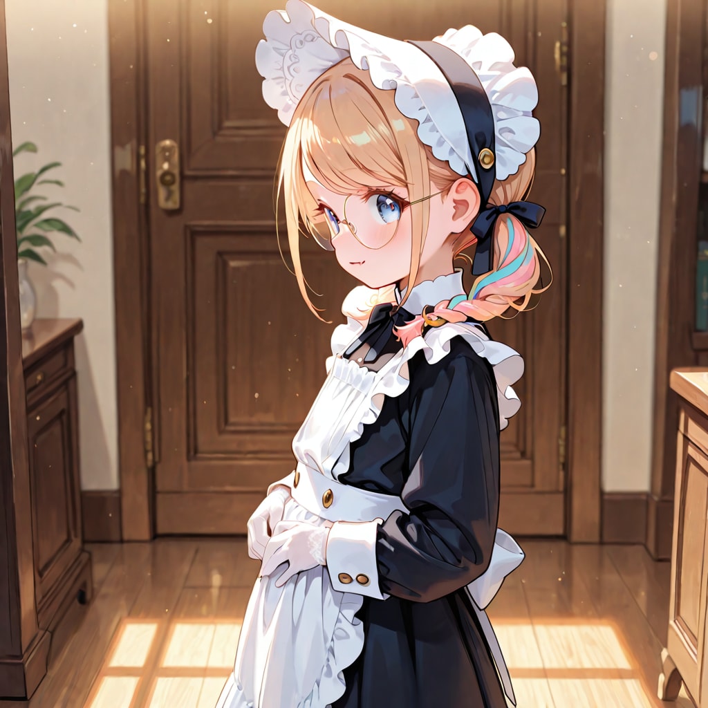 眼鏡三つ編みメイド服のんちゃん
