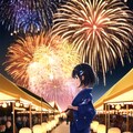 チビと花火です 2枚目