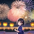チビと花火です 5枚目