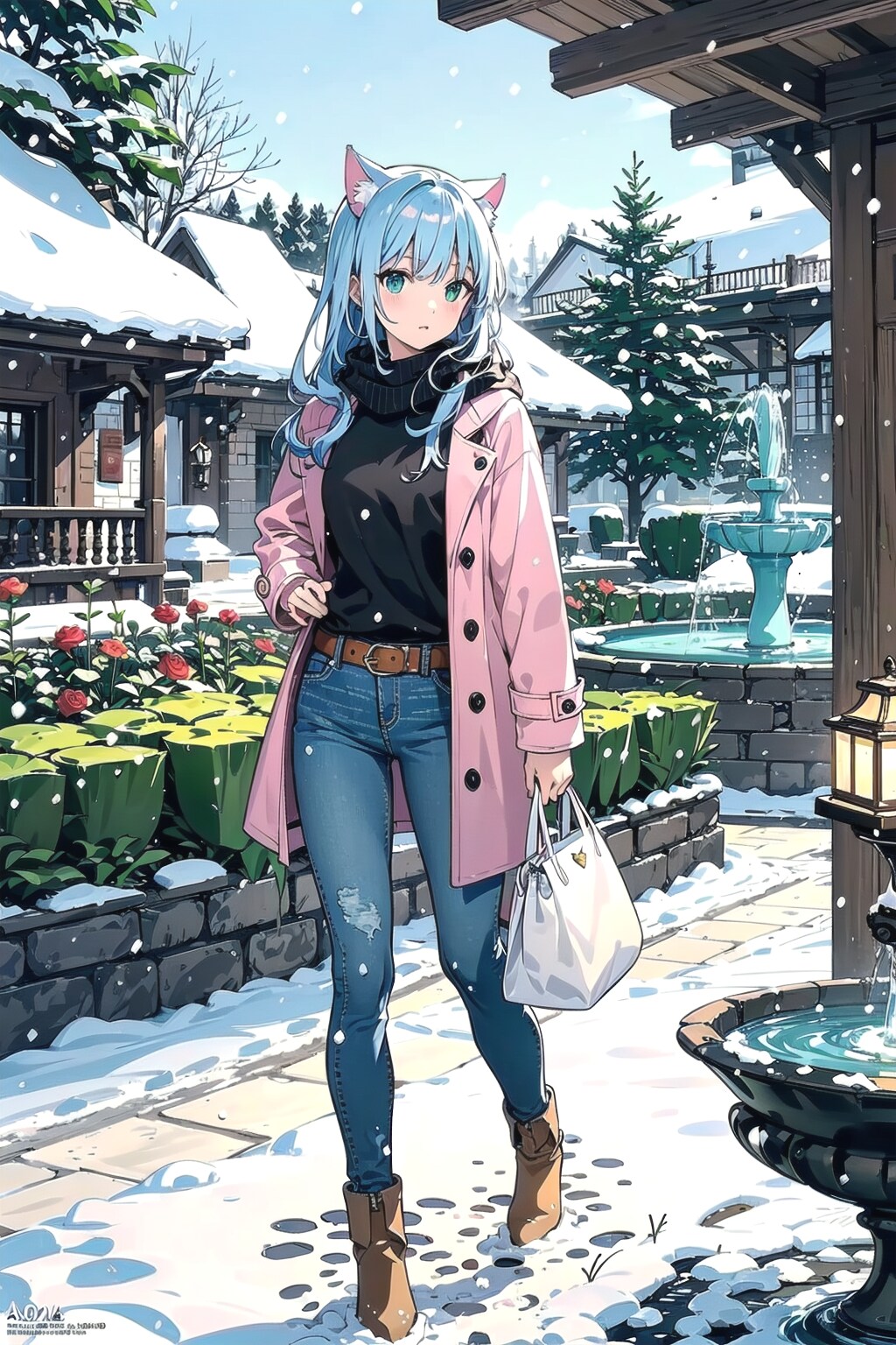 雪の庭園⛄ししょちゃんひとり旅🐱