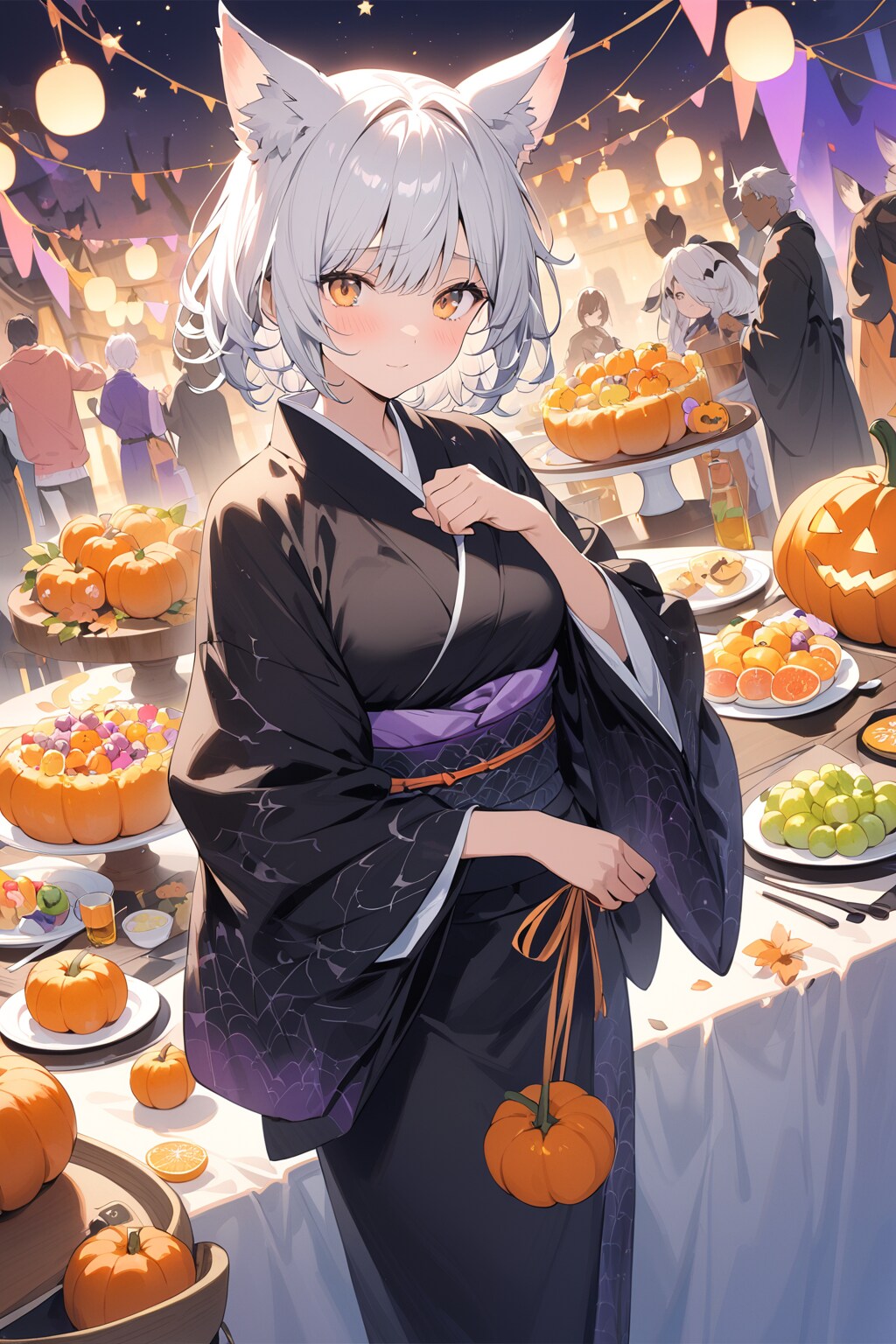 狼の戦士と祭りの着物