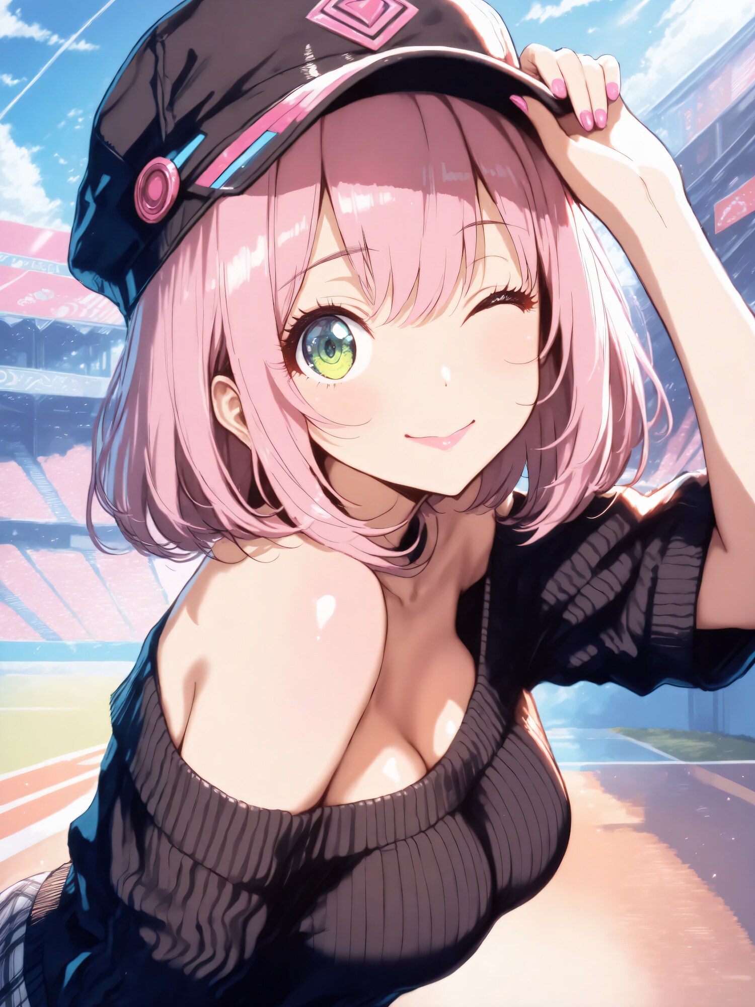 キャップをかぶった香里奈ちゃん