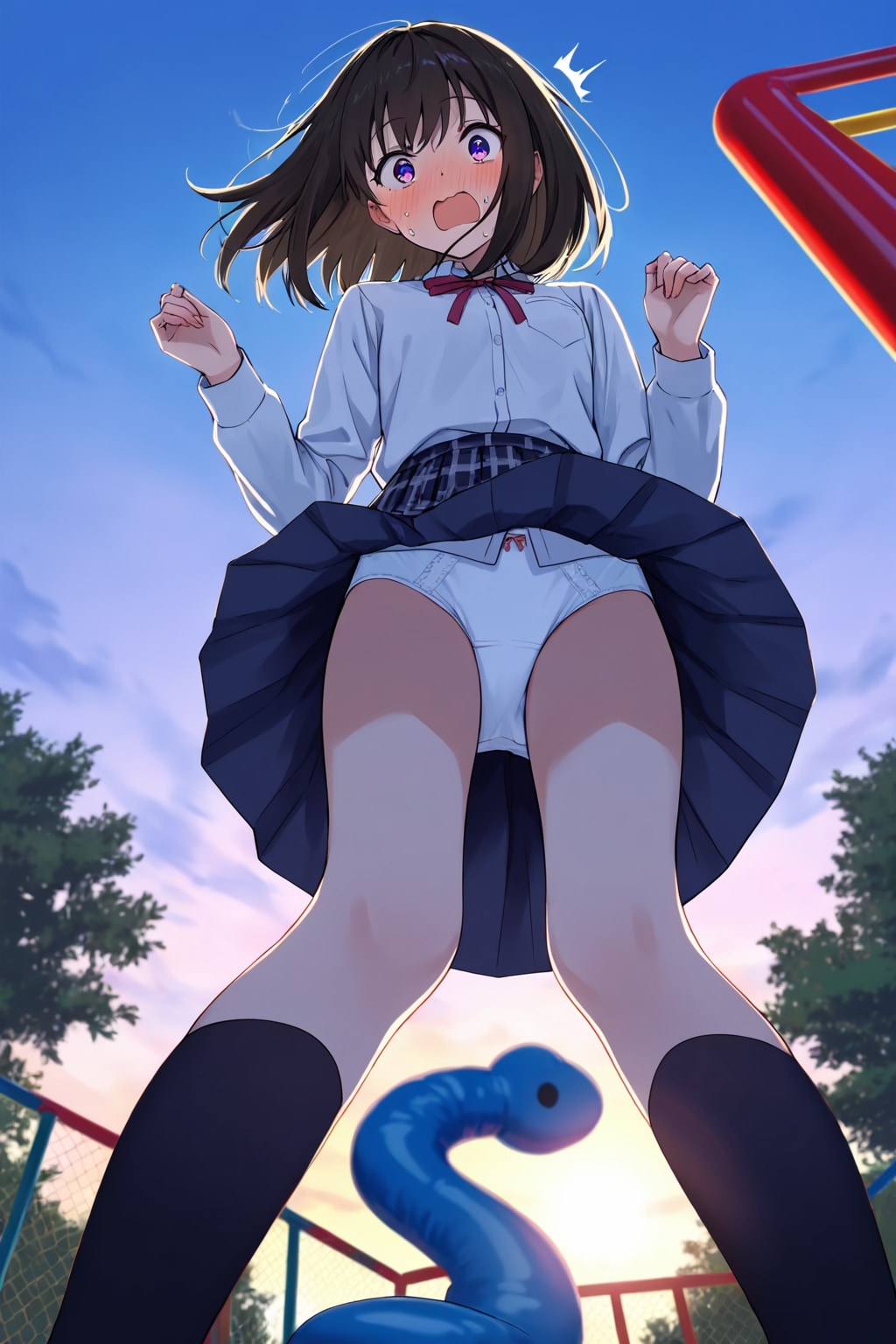 驚いた少女