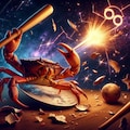 カニが流れ星を打球する宇宙球児 2枚目