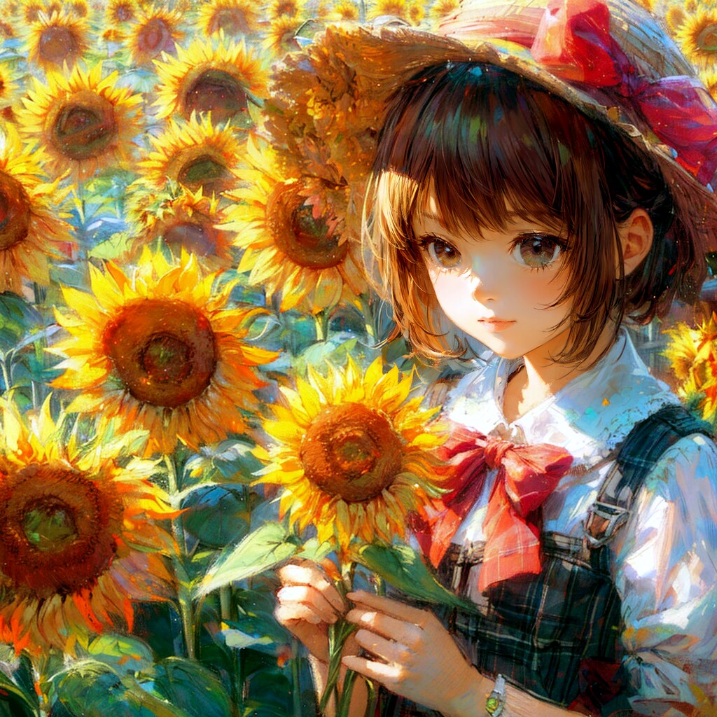 ひまわりと少女②