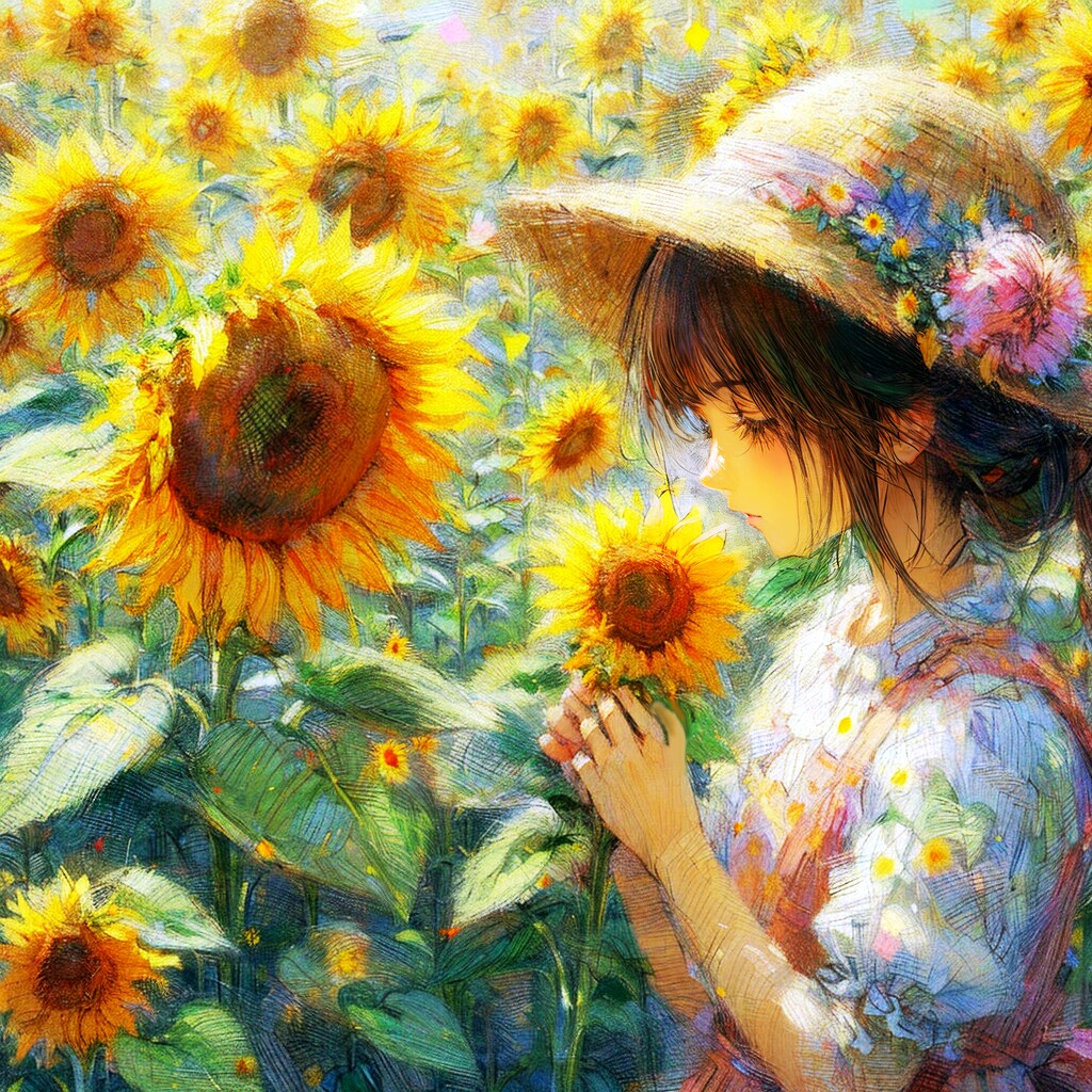 ひまわりと少女②