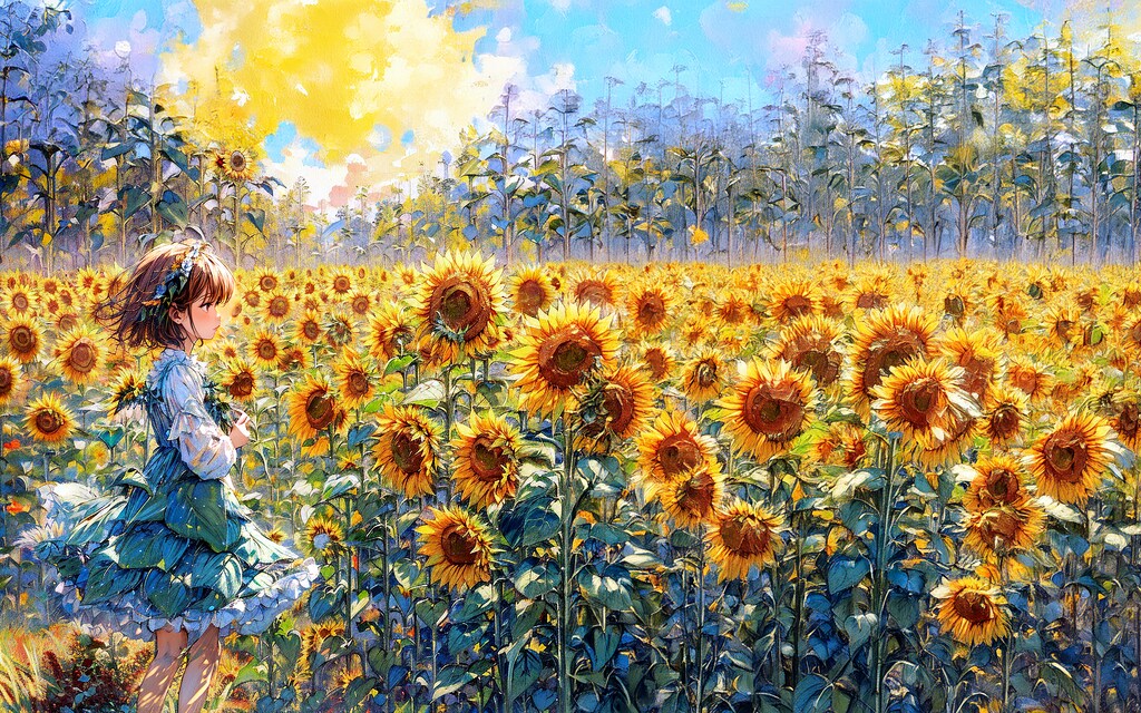 ひまわりと少女②